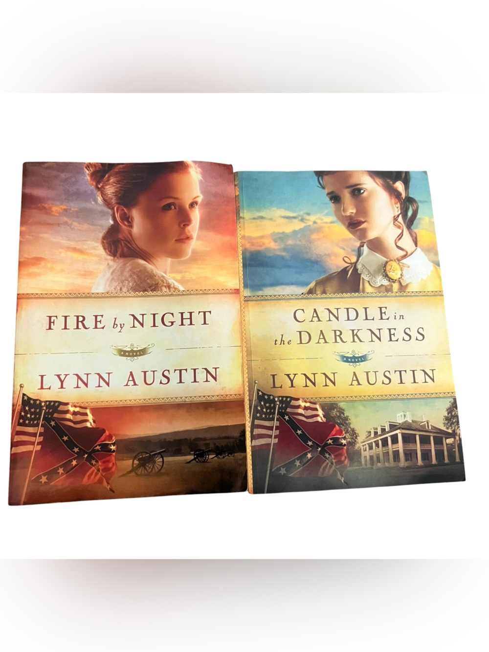 Fire by Night & Candle in the Darkness Lot of 2 Lynn Austin Christian Fiction